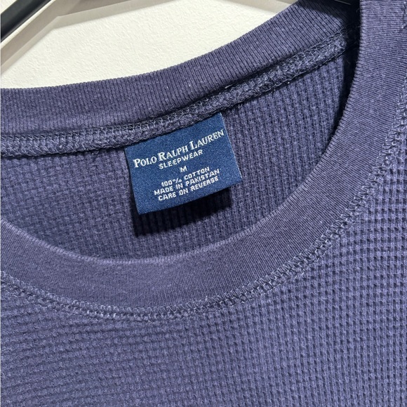 Polo Ralph Lauren Blue Waffle Long Sleeve - Picture 3 of 4